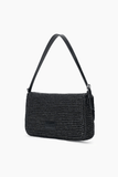 Staud Harlow Raffia Bag in Black