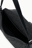Staud Harlow Raffia Bag in Black