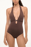 Staud La Jolla One Piece Dark Chocolate