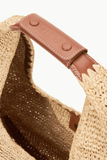 Staud Large Raffia Moon Tote Bag in Natural/Tan