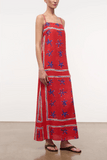 Staud Laura Linen Dress in Painted Foulard