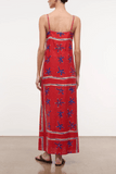 Staud Laura Linen Dress in Painted Foulard