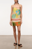 Staud Laura Linen Mini Dress in Superbloom Scarf