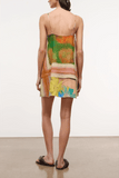 Staud Laura Linen Mini Dress in Superbloom Scarf