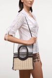 Staud Maude Mini Wicker Carryall in Natural/Espresso