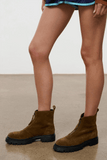 Staud Miles Zip Ankle Boot in Cigar