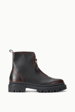 Staud Miles Zip Ankle Boot in Espresso Distressed