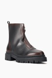 Staud Miles Zip Ankle Boot in Espresso Distressed