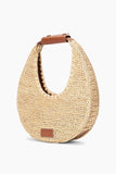Staud Moon Raffia Tote Bag in Natural/Tan