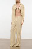 Staud Nolan Silk Shirt in Monday Stripe