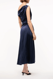 Staud Phare Silk Dress in Navy