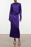 Staud Phoebe Silk Dress in Amethyst
