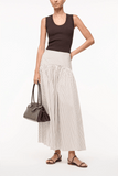 Staud Procida Skirt in Ivory/Dark Oak Micro Stripe