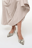 Staud Sebastian Slingback in White Snake