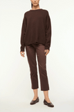 Staud Serrano Cashmere Relaxed Crewneck Sweater in Dark Chocolate