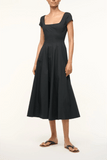 Staud Short Sleeve Wells Dress in Black