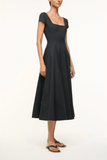 Staud Short Sleeve Wells Dress in Black
