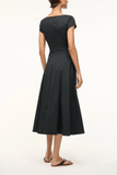 Staud Short Sleeve Wells Dress in Black