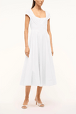 Staud Short Sleeve Wells Dress in White