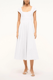 Staud Short Sleeve Wells Dress in White