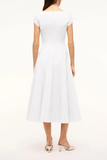Staud Short Sleeve Wells Dress in White