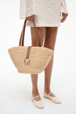 Staud Vista Raffia Tote in Natural/Tan
