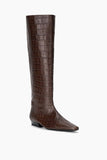 Staud Wally Flat Boot in Espresso Croco