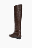 Staud Wally Flat Boot in Espresso Croco