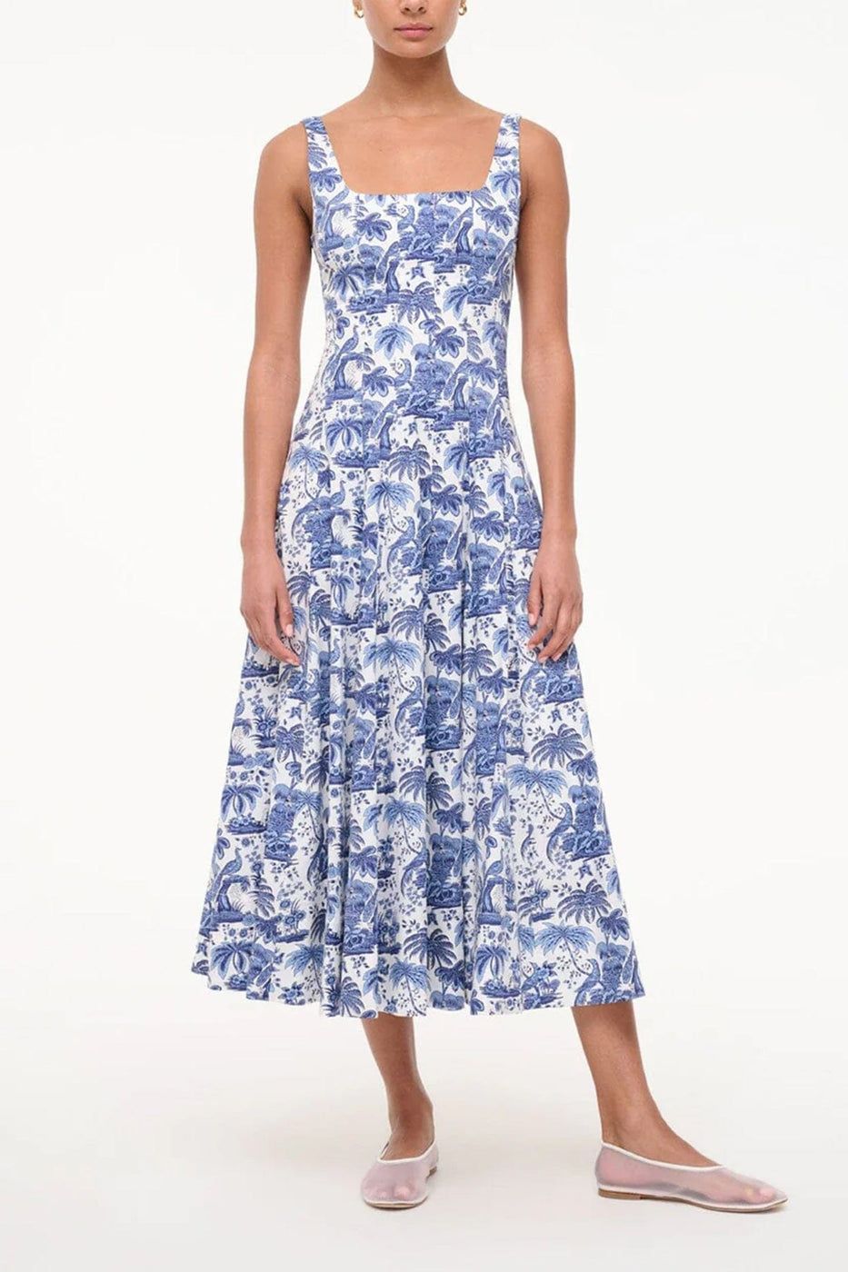 Staud Wells Dress in Blue Toile