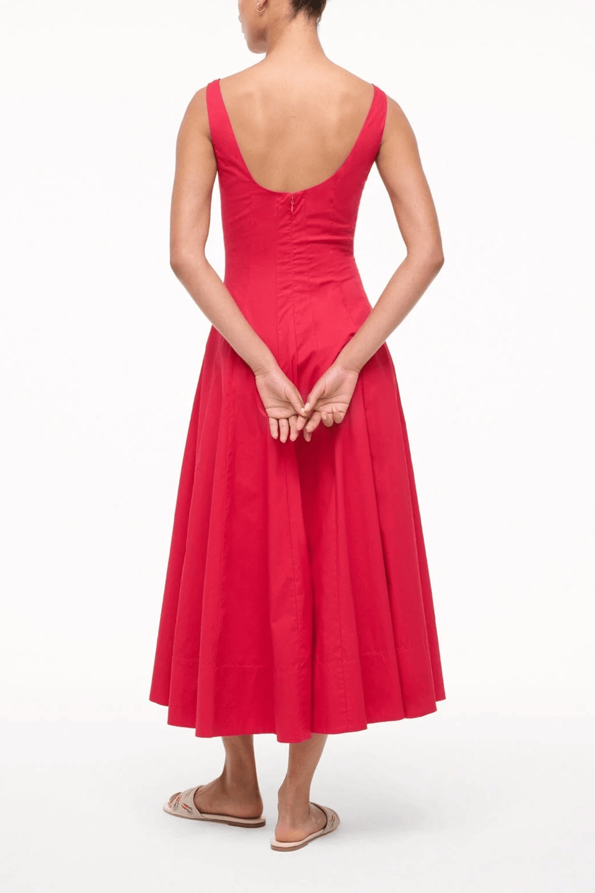 Staud Wells Dress in Cherry – Hampden Clothing Staud Wells Dress in Cherry – Hampden Clothing