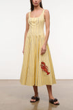 Staud Wells Dress in Monday Stripe Lobster