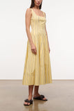 Staud Wells Dress in Monday Stripe Lobster