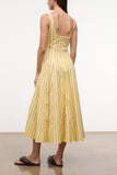 Staud Wells Dress in Monday Stripe Lobster