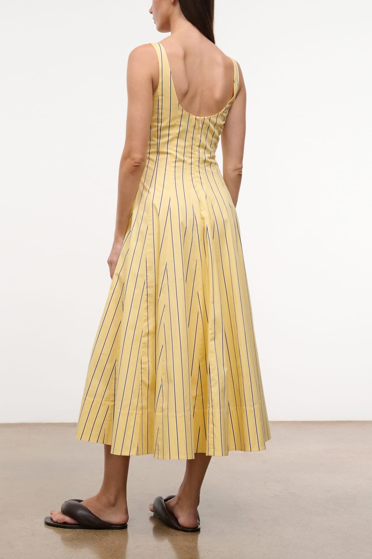 STAUD Wells Dress | Yellow/Stripe | Size 00