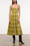Staud Wells Dress in Pepperoncini Plaid