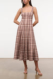 Staud Wells Dress in Tuscany Plaid