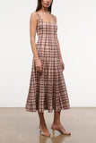 Staud Wells Dress in Tuscany Plaid