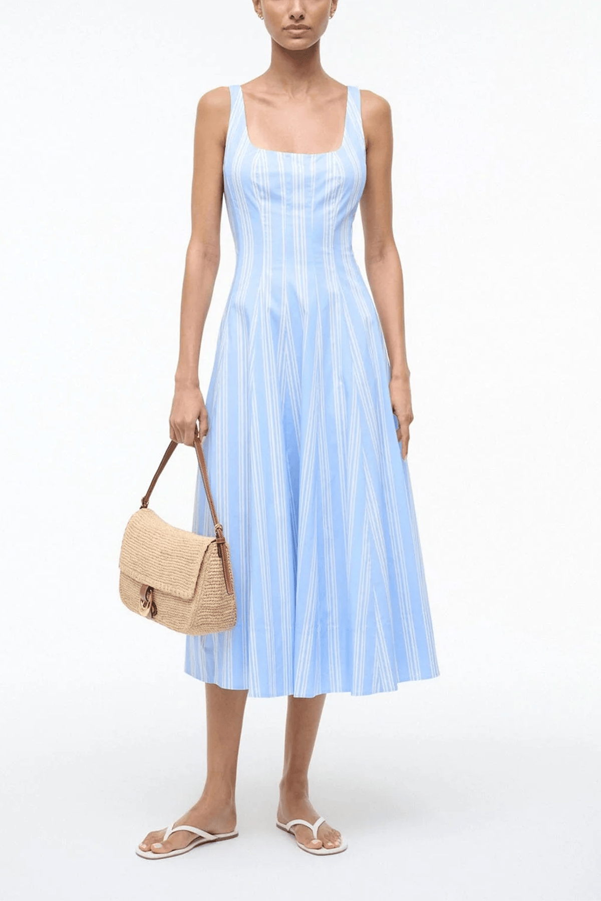 staud wells dress STAUD, Wells Dress in Ventura Stripe, Size 10