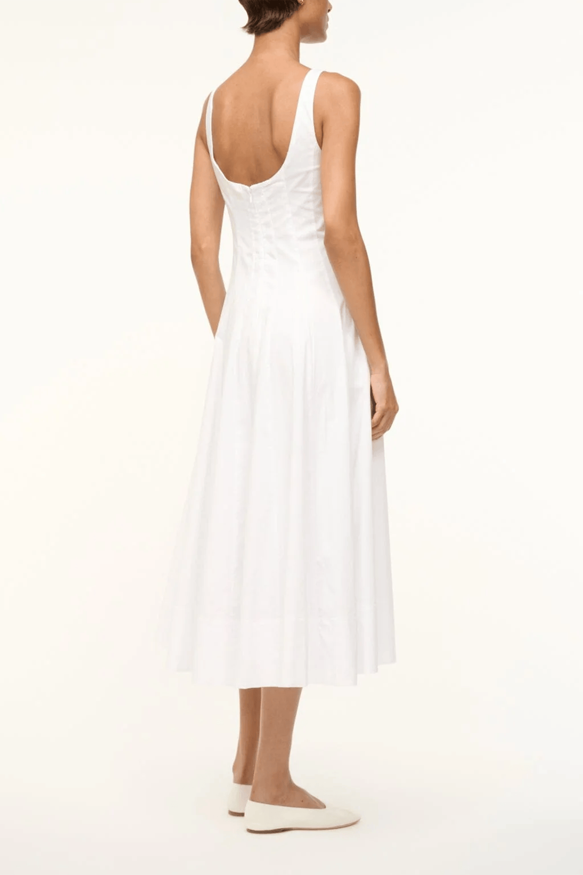 Staud Wells Dress in White – Hampden Clothing