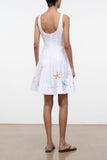 Staud Wells Mini Dress in White Multi Embroidery