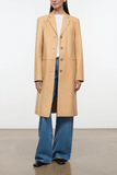 Staud Wyatt Leather Coat in Cashew