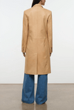 Staud Wyatt Leather Coat in Cashew