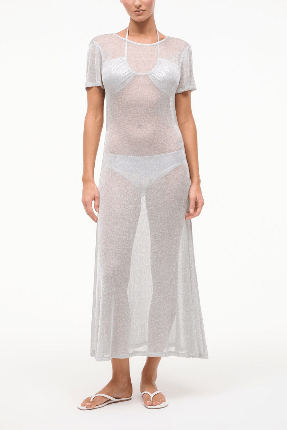 Staud Zinc Dress in Silver