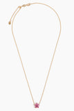 Stoned Fine Jewelry Mini Forget-Me-Not Pink Tourmaline Necklace in 18k Yellow Gold