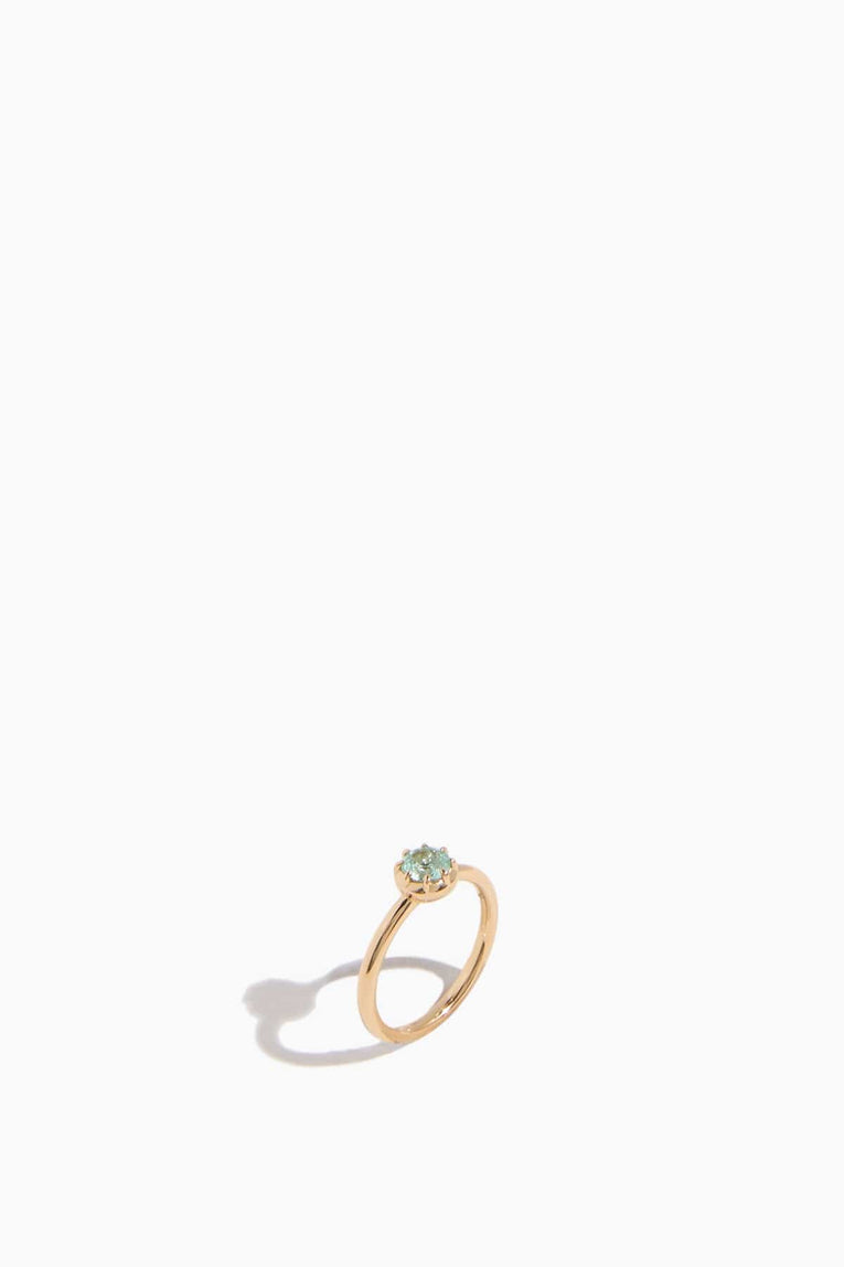 Stoned Fine Jewelry Paraíba Tourmaline Button Back Pinky Ring in 18k Yellow Gold