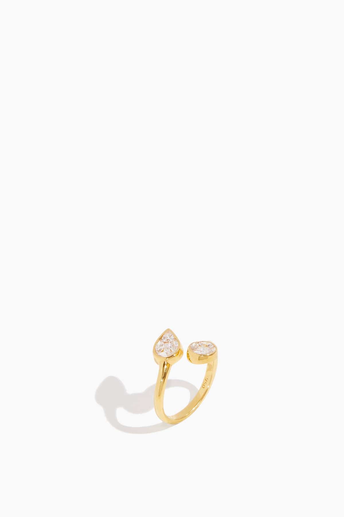 Stoned Fine Jewelry Rings Wrapped Leaf Ring in 18k Yellow Gold Stoned Fine Jewelry Wrapped Leaf Ring in 18k Yellow Gold