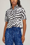 Studio 189 Tops Hand-Batik Cotton Fitted Shirt in Black/White Studio 189 Hand-Batik Cotton Fitted Shirt in Black/White