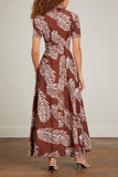 Studio 189 Dresses Hand-Batik Cotton Long Shirt Dress in Brown Studio 189 Hand-Batik Cotton Long Shirt Dress in Brown