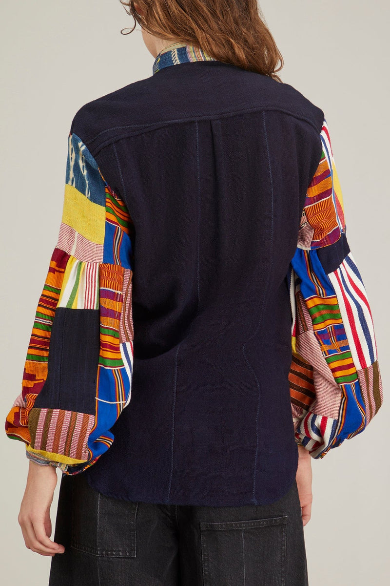 Studio 189 Patchwork Blouson Sleeve Shirt in Multicolor – Hampden