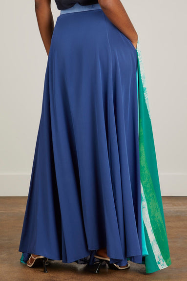 Studio 189 Skirts Hand-Batik Mixed Print Silk A-Line Long Skirt in Multicolor Studio 189 Hand-Batik Mixed Print Silk A-Line Long Skirt in Multicolor